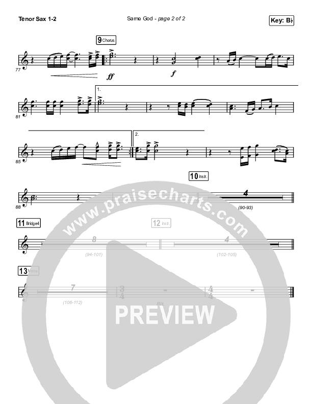 Same God (Sing It Now SATB) Tenor Sax 1/2 (Elevation Worship / Jonsal Barrientes / Arr. Luke Gambill)