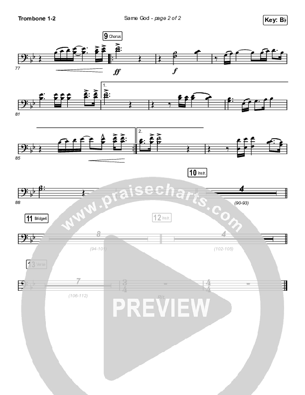 Same God (Sing It Now SATB) Trombone 1/2 (Elevation Worship / Jonsal Barrientes / Arr. Luke Gambill)