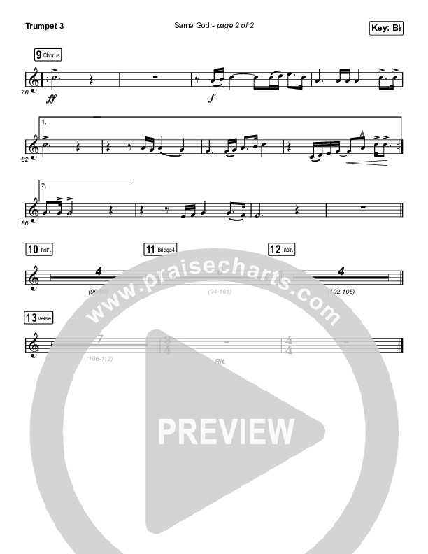 Same God (Sing It Now SATB) Trumpet 3 (Elevation Worship / Jonsal Barrientes / Arr. Luke Gambill)