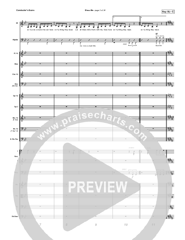 Bless Me Conductor's Score (Kirk Franklin / Maverick City Music)