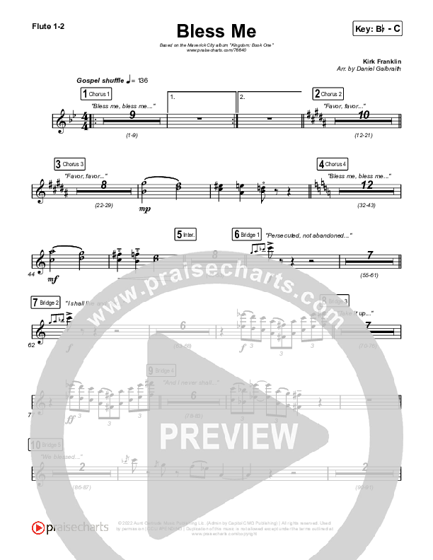 Bless Me Flute 1/2 (Kirk Franklin / Maverick City Music)