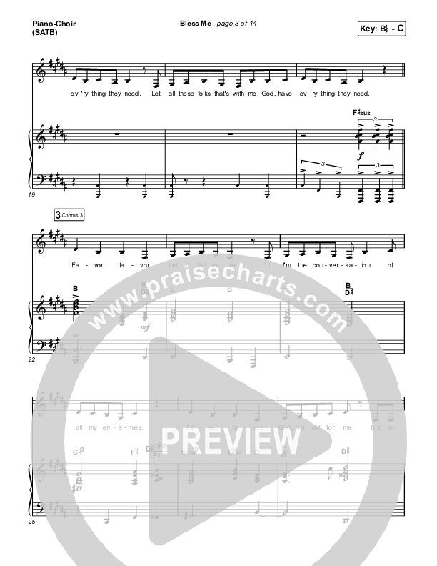 Bless Me Piano/Vocal (SATB) (Kirk Franklin / Maverick City Music)