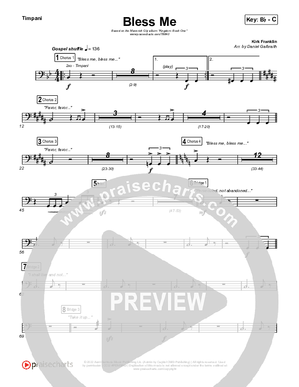 Bless Me Timpani (Kirk Franklin / Maverick City Music)