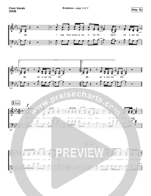 Evidence (Worship Choir SAB) Choir Sheet (SAB) (Josh Baldwin / Arr. Luke Gambill)