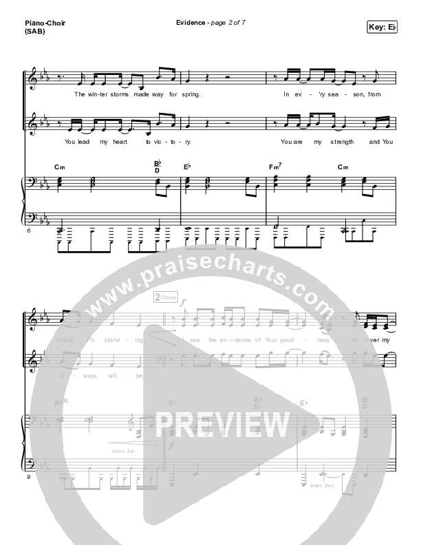 Evidence (Worship Choir SAB) Piano/Choir (SAB) (Josh Baldwin / Arr. Luke Gambill)