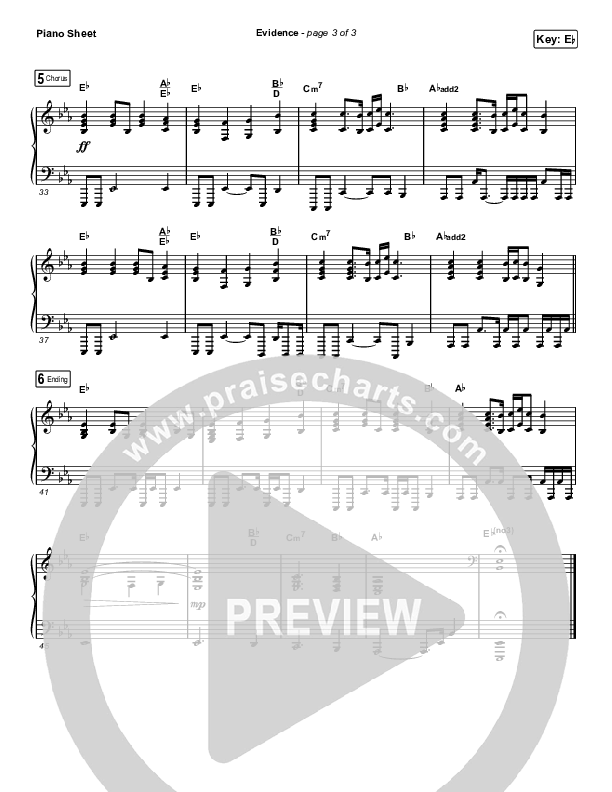 Evidence (Worship Choir SAB) Piano Sheet (Josh Baldwin / Arr. Luke Gambill)