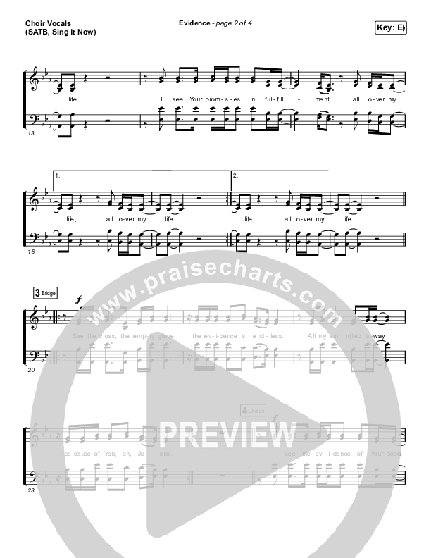 Evidence (Sing It Now SATB) Choir Sheet (SATB) (Josh Baldwin / Arr. Luke Gambill)