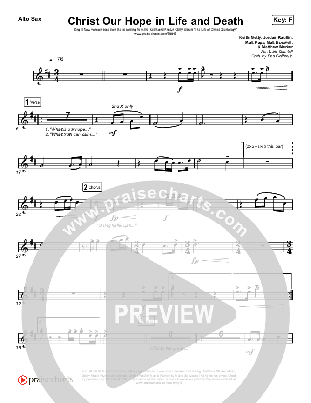 Christ Our Hope In Life And Death (Sing It Now SATB) Sax Pack (Matt Papa / Keith & Kristyn Getty / Arr. Luke Gambill)