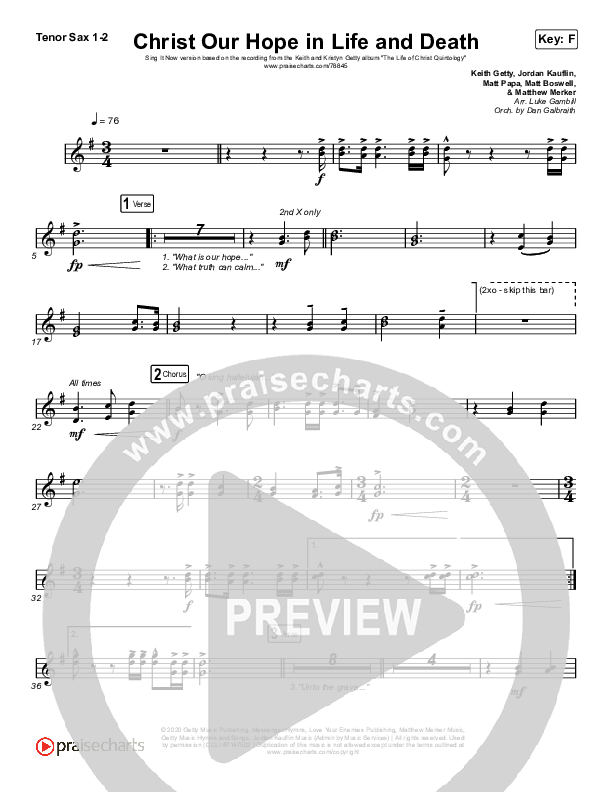 Christ Our Hope In Life And Death (Sing It Now SATB) Sax Pack (Matt Papa / Keith & Kristyn Getty / Arr. Luke Gambill)