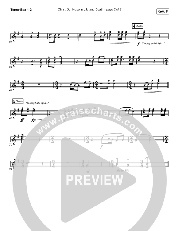 Christ Our Hope In Life And Death (Sing It Now SATB) Tenor Sax 1/2 (Matt Papa / Keith & Kristyn Getty / Arr. Luke Gambill)