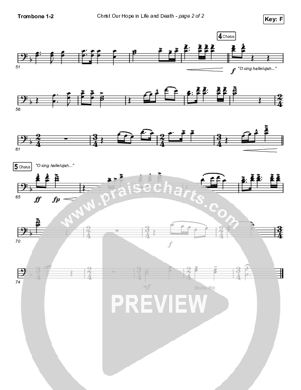 Christ Our Hope In Life And Death (Sing It Now SATB) Trombone 1/2 (Matt Papa / Keith & Kristyn Getty / Arr. Luke Gambill)