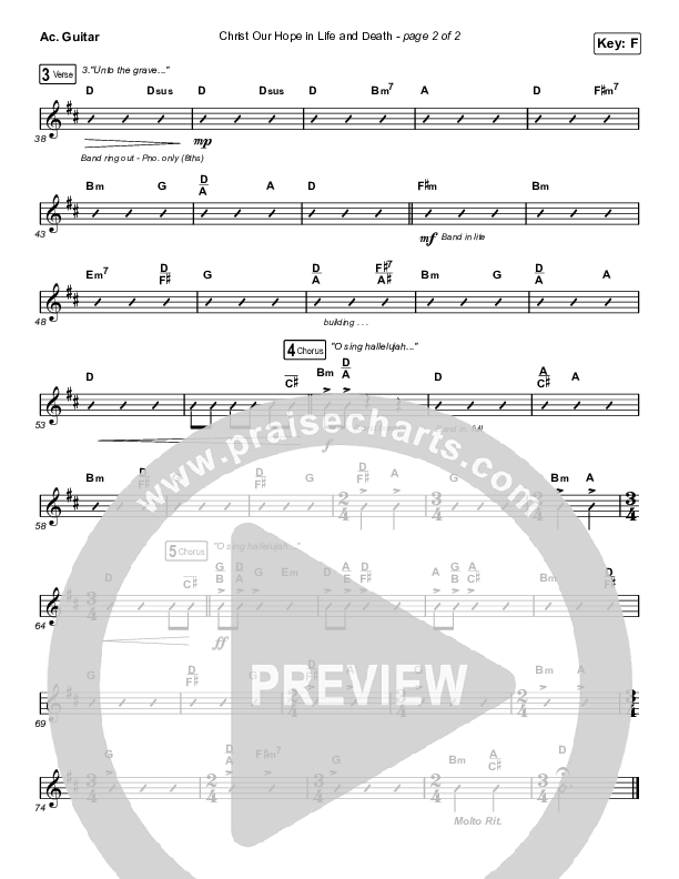 Christ Our Hope In Life And Death (Worship Choir SAB) Acoustic Guitar (Matt Papa / Keith & Kristyn Getty / Arr. Luke Gambill)