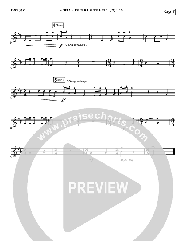 Christ Our Hope In Life And Death (Worship Choir SAB) Bari Sax (Matt Papa / Keith & Kristyn Getty / Arr. Luke Gambill)