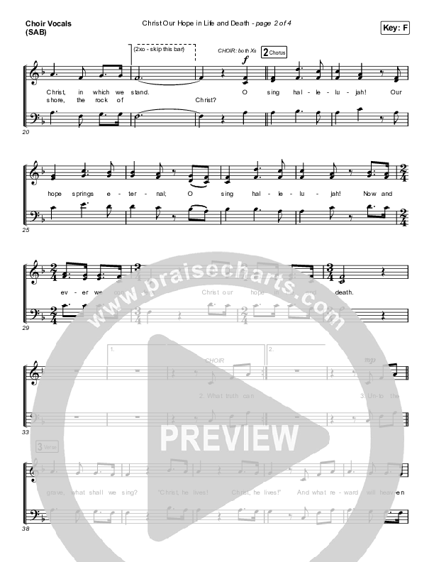 Christ Our Hope In Life And Death (Worship Choir SAB) Choir Sheet (SAB) (Matt Papa / Keith & Kristyn Getty / Arr. Luke Gambill)