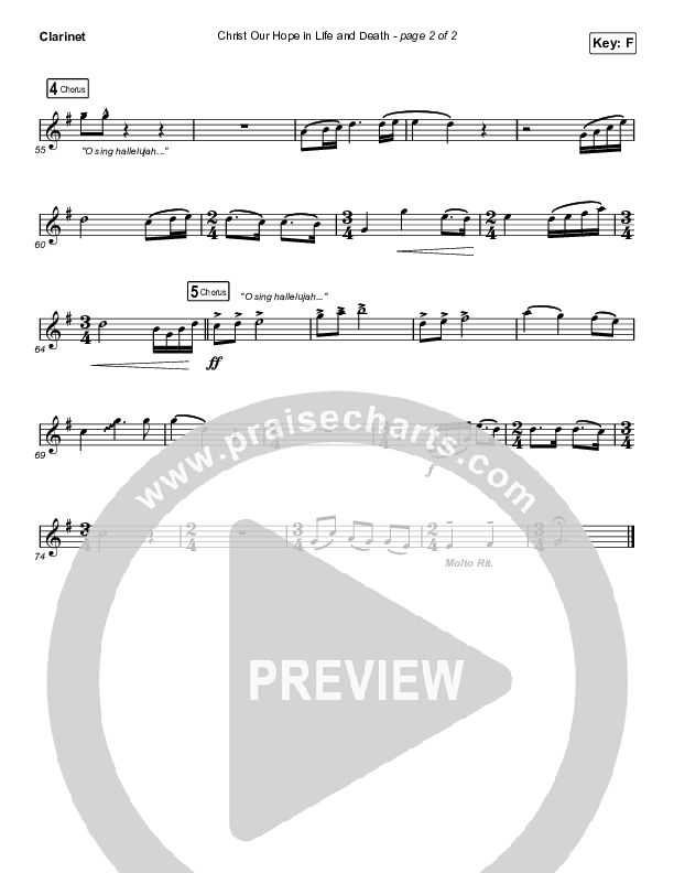 Christ Our Hope In Life And Death (Worship Choir SAB) Clarinet (Matt Papa / Keith & Kristyn Getty / Arr. Luke Gambill)