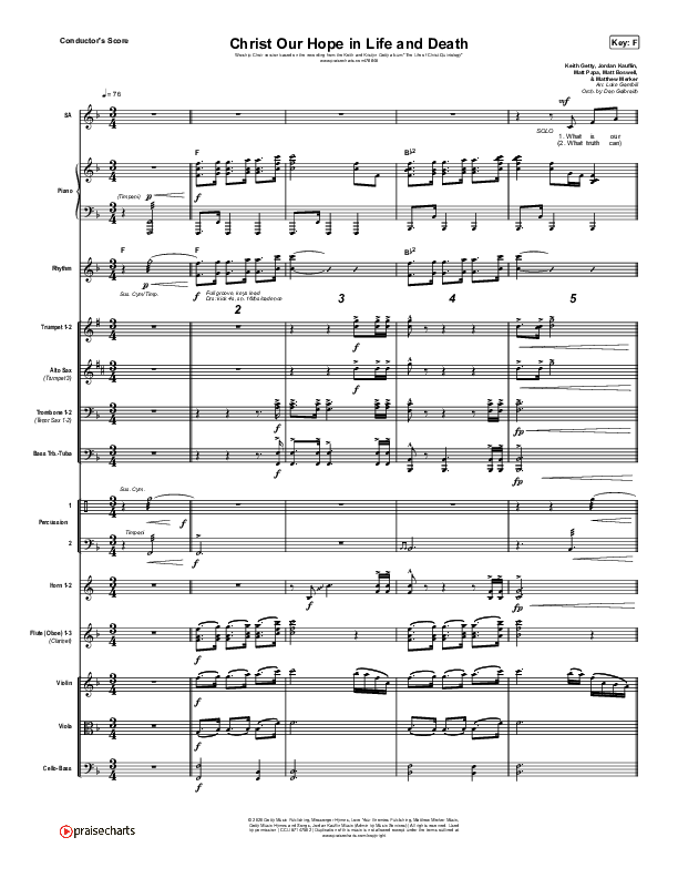 Christ Our Hope In Life And Death (Worship Choir SAB) Orchestration (No Vocals) (Matt Papa / Keith & Kristyn Getty / Arr. Luke Gambill)