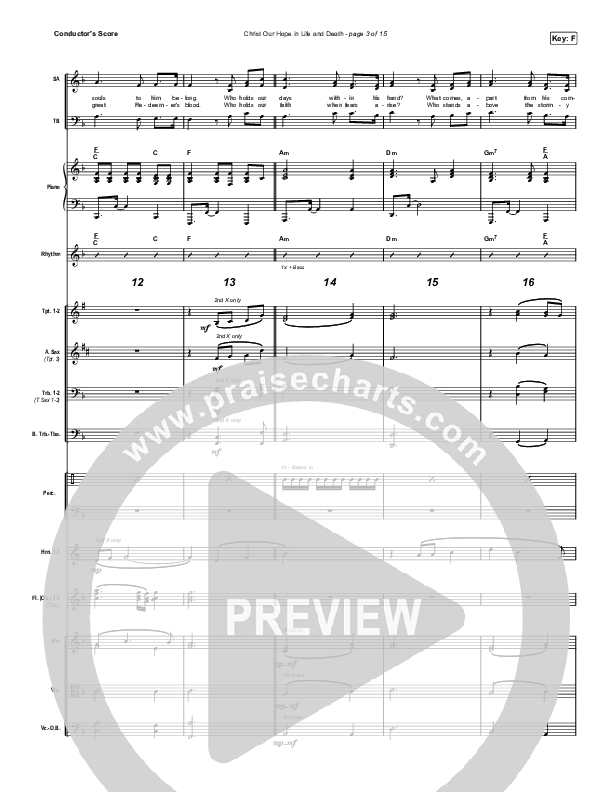 Christ Our Hope In Life And Death (Worship Choir SAB) Conductor's Score (Matt Papa / Keith & Kristyn Getty / Arr. Luke Gambill)