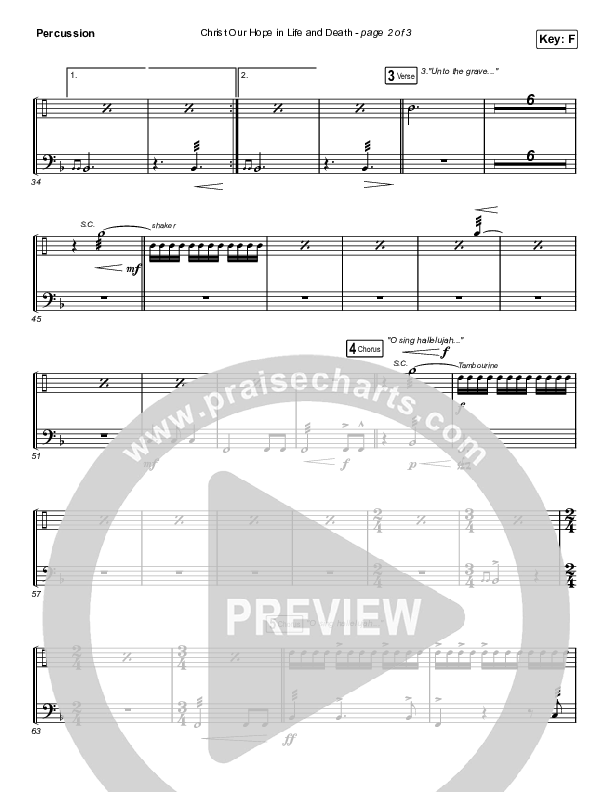 Christ Our Hope In Life And Death (Worship Choir SAB) Percussion (Matt Papa / Keith & Kristyn Getty / Arr. Luke Gambill)