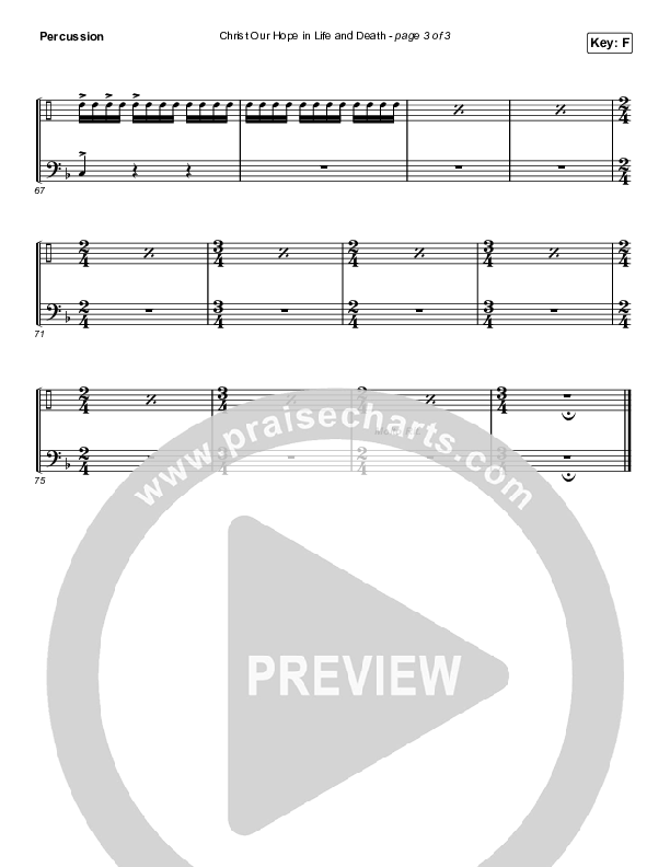Christ Our Hope In Life And Death (Worship Choir SAB) Percussion (Matt Papa / Keith & Kristyn Getty / Arr. Luke Gambill)
