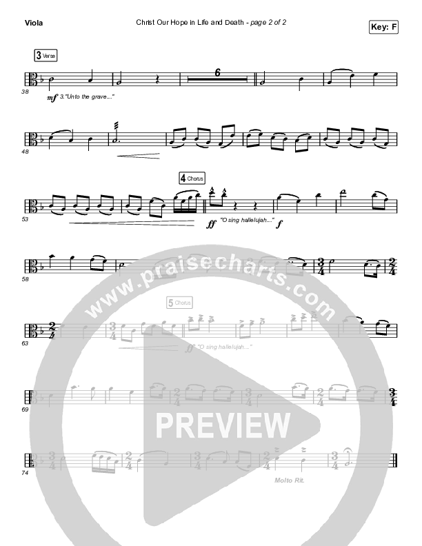 Christ Our Hope In Life And Death (Worship Choir SAB) Viola (Matt Papa / Keith & Kristyn Getty / Arr. Luke Gambill)