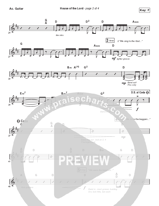 House Of The Lord (Worship Choir SAB) Acoustic Guitar (Phil Wickham / Arr. Luke Gambill)