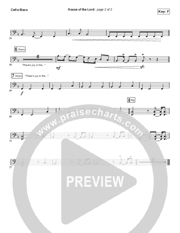 House Of The Lord (Worship Choir SAB) Cello/Bass (Phil Wickham / Arr. Luke Gambill)