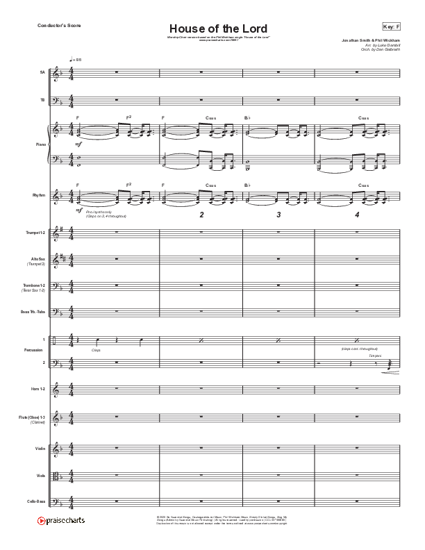 House Of The Lord (Worship Choir SAB) Conductor's Score (Phil Wickham / Arr. Luke Gambill)