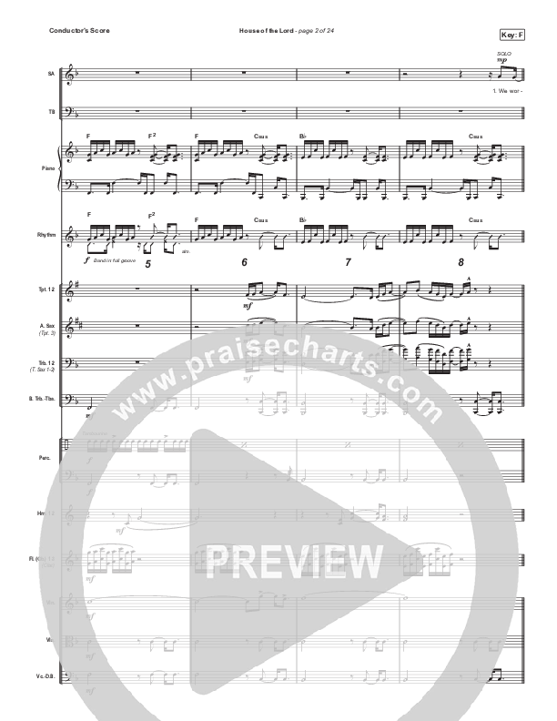 House Of The Lord (Worship Choir SAB) Conductor's Score (Phil Wickham / Arr. Luke Gambill)