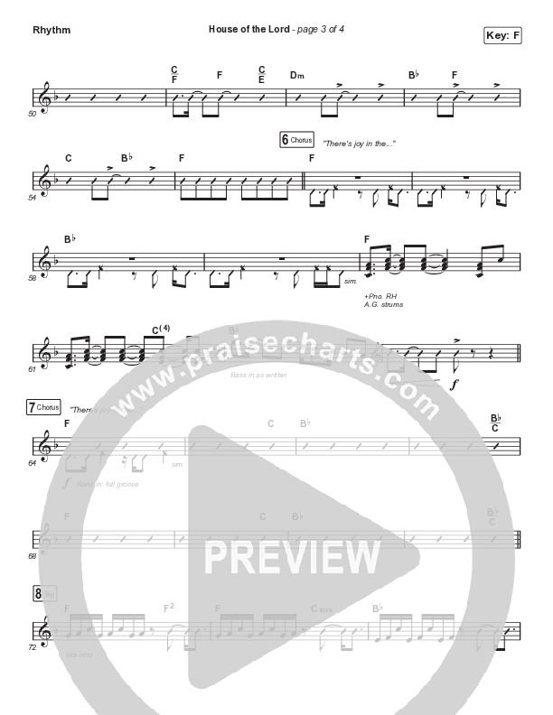 House Of The Lord (Worship Choir SAB) Rhythm Chart (Phil Wickham / Arr. Luke Gambill)