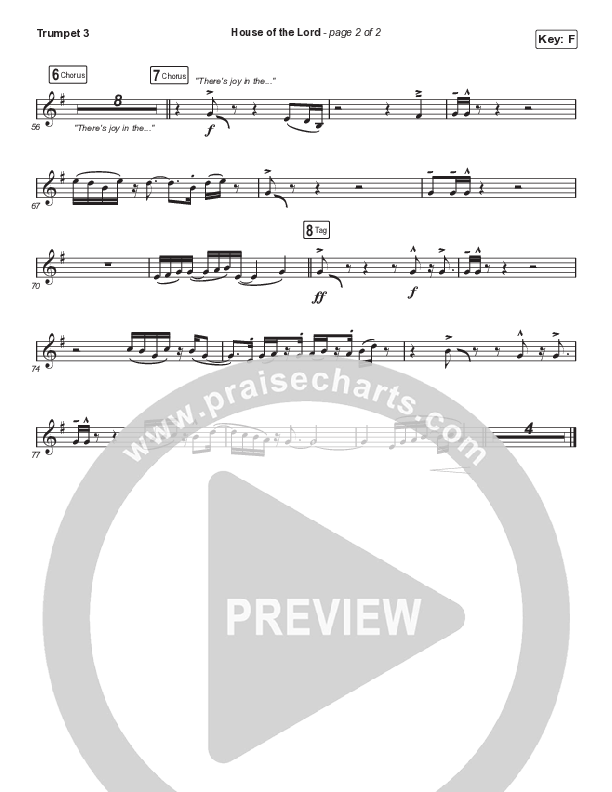 House Of The Lord (Worship Choir SAB) Trumpet 3 (Phil Wickham / Arr. Luke Gambill)
