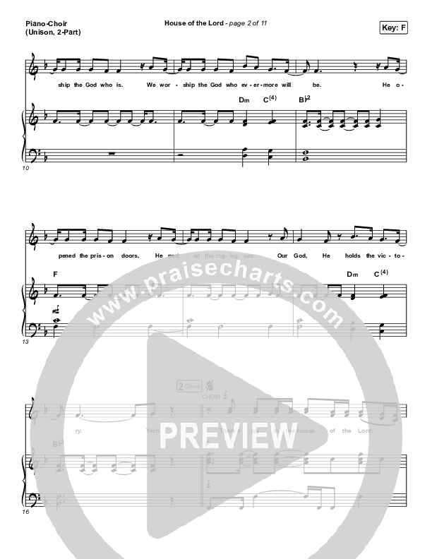 House Of The Lord (Unison/2-Part Choir) Piano/Choir (Uni/2-Part) (Phil Wickham / Arr. Luke Gambill)