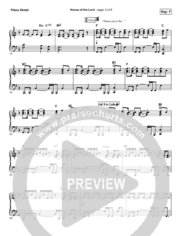 House Of The Lord (Unison/2-Part Choir) Piano Sheet (Phil Wickham / Arr. Luke Gambill)