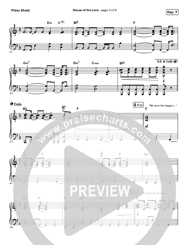 House Of The Lord (Unison/2-Part Choir) Piano Sheet (Phil Wickham / Arr. Luke Gambill)