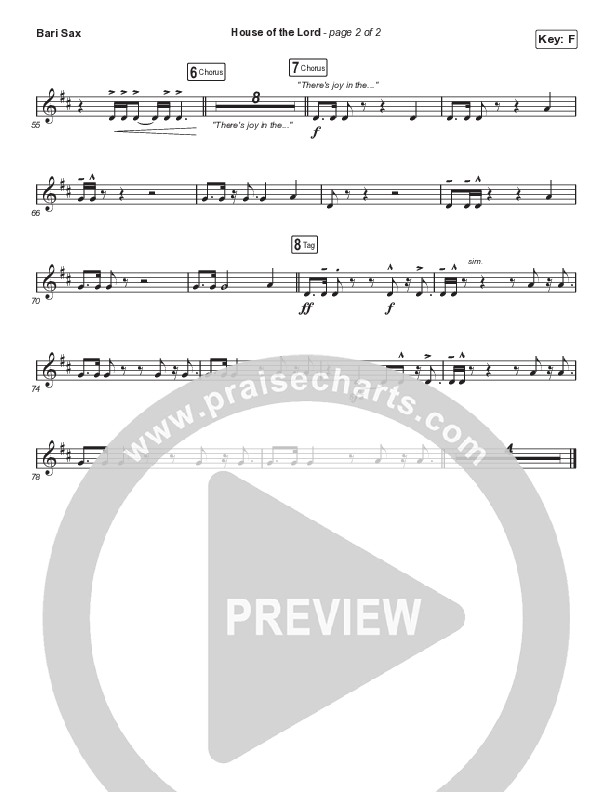 House Of The Lord (Sing It Now SATB) Bari Sax (Phil Wickham / Arr. Luke Gambill)