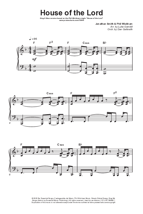 House Of The Lord (Sing It Now SATB) Octavo (SATB & Pno) (Phil Wickham / Arr. Luke Gambill)