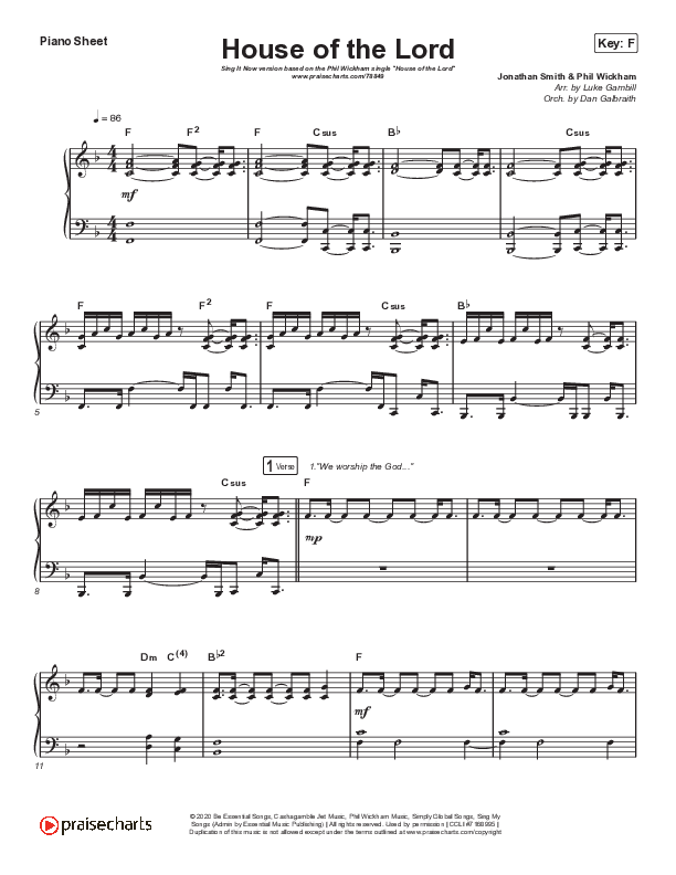 House Of The Lord (Sing It Now SATB) Piano Sheet (Phil Wickham / Arr. Luke Gambill)