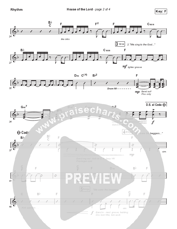 House Of The Lord (Sing It Now SATB) Rhythm Chart (Phil Wickham / Arr. Luke Gambill)