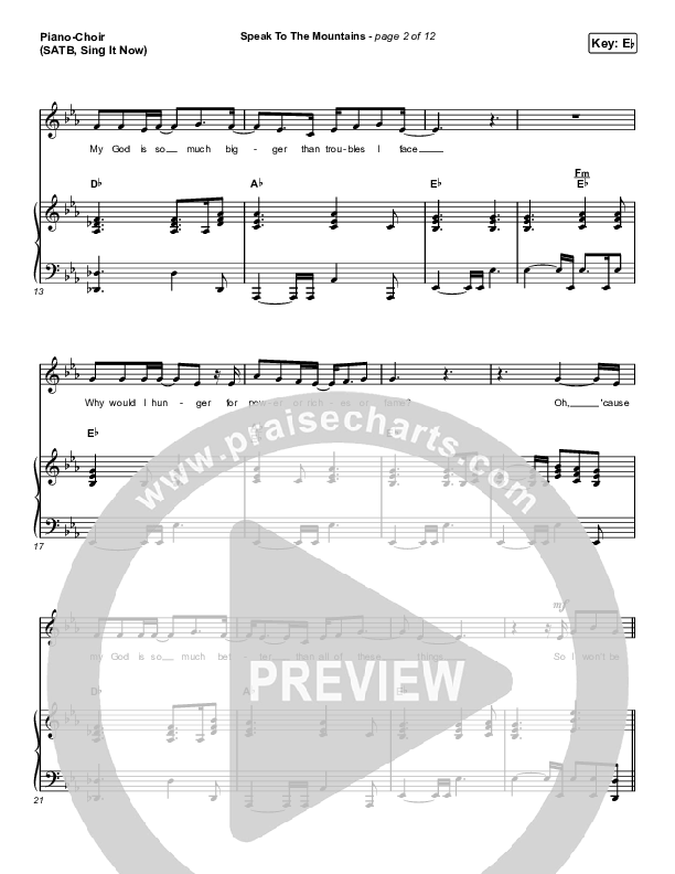 Speak To The Mountains (Sing It Now SATB) Piano/Choir (SATB) (Chris McClarney / Arr. Luke Gambill)