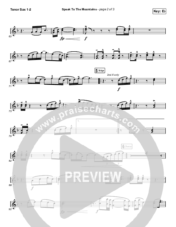 Speak To The Mountains (Sing It Now SATB) Tenor Sax 1/2 (Chris McClarney / Arr. Luke Gambill)