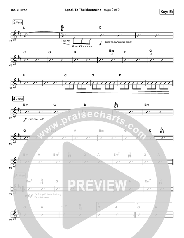 Speak To The Mountains (Worship Choir SAB) Acoustic Guitar (Chris McClarney / Arr. Luke Gambill)