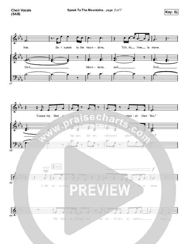 Speak To The Mountains (Worship Choir SAB) Choir Sheet (SAB) (Chris McClarney / Arr. Luke Gambill)