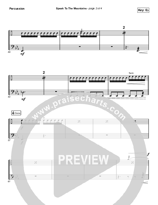 Speak To The Mountains (Worship Choir SAB) Percussion (Chris McClarney / Arr. Luke Gambill)