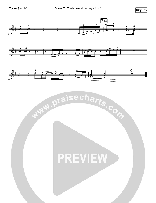 Speak To The Mountains (Worship Choir SAB) Tenor Sax 1/2 (Chris McClarney / Arr. Luke Gambill)
