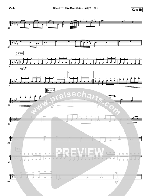 Speak To The Mountains (Worship Choir SAB) Viola (Chris McClarney / Arr. Luke Gambill)