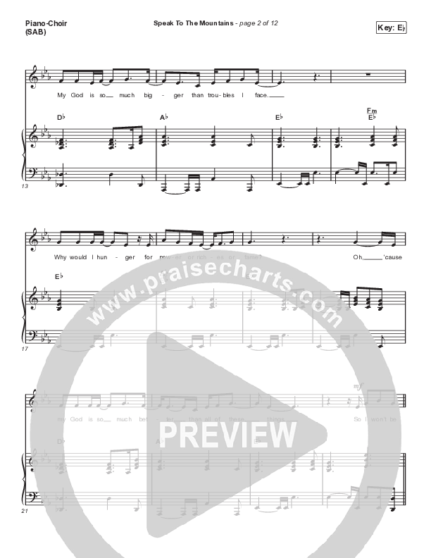 Speak To The Mountains (Worship Choir/SAB) Piano/Choir (SAB) (Chris McClarney / Arr. Luke Gambill)