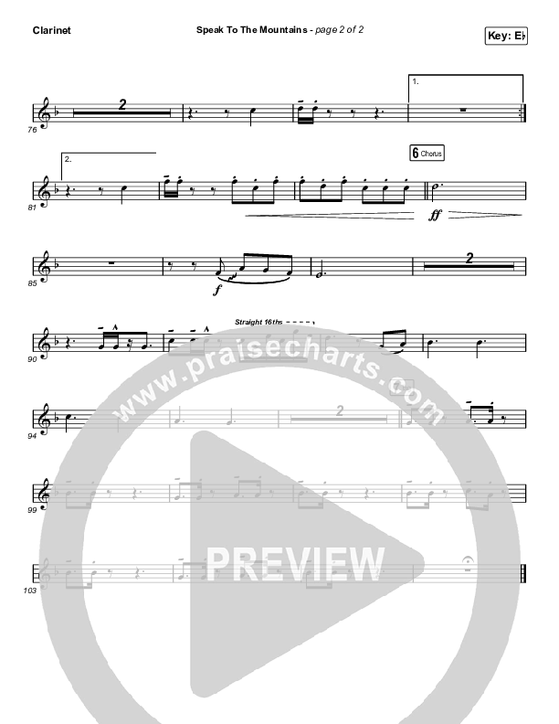 Speak To The Mountains (Unison/2-Part Choir) Clarinet (Chris McClarney / Arr. Luke Gambill)