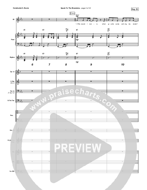 Speak To The Mountains (Unison/2-Part Choir) Orchestration (Chris McClarney / Arr. Luke Gambill)