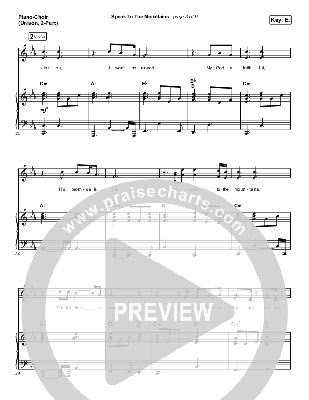 Speak To The Mountains (Unison/2-Part Choir) Piano/Choir  (Uni/2-Part) (Chris McClarney / Arr. Luke Gambill)