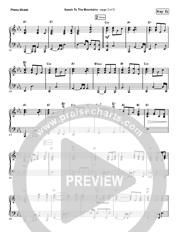 Speak To The Mountains (Unison/2-Part Choir) Piano Sheet (Chris McClarney / Arr. Luke Gambill)