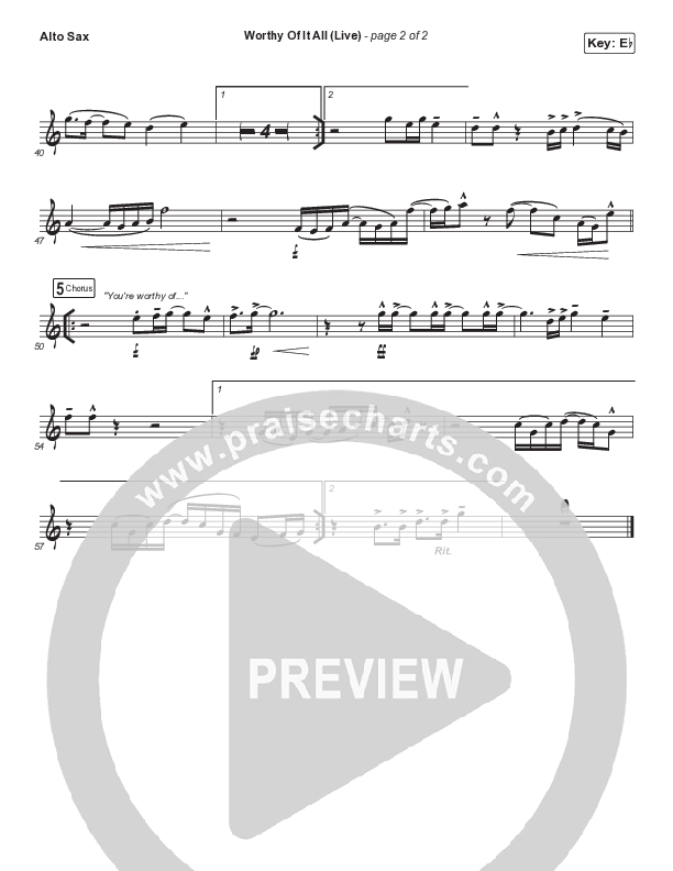 Worthy Of It All (Choral Anthem SATB) Sax Pack (CeCe Winans / Arr. Mason Brown)